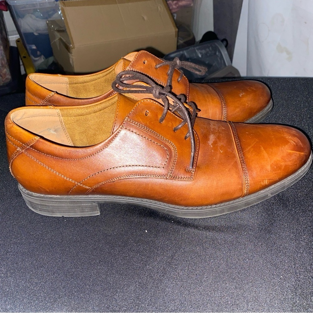 Florsheim Mens Midtown 12138-221 Brown Cap Toe Oxford Dress Shoes Size 13D EUC - Picture 1 of 14